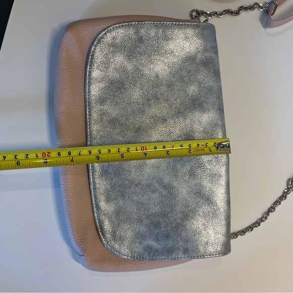 Thirty One Interchangeable Zipper Flap Crossbody Purse Bag Letter J Silver Pink - Picture 6 of 14